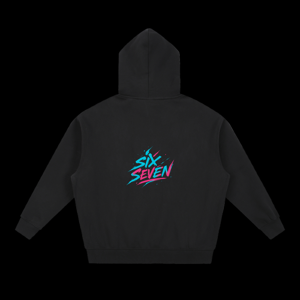 Sixseven Essential Oversized Boxy Fit Fleece Hoodie -67 Matrix