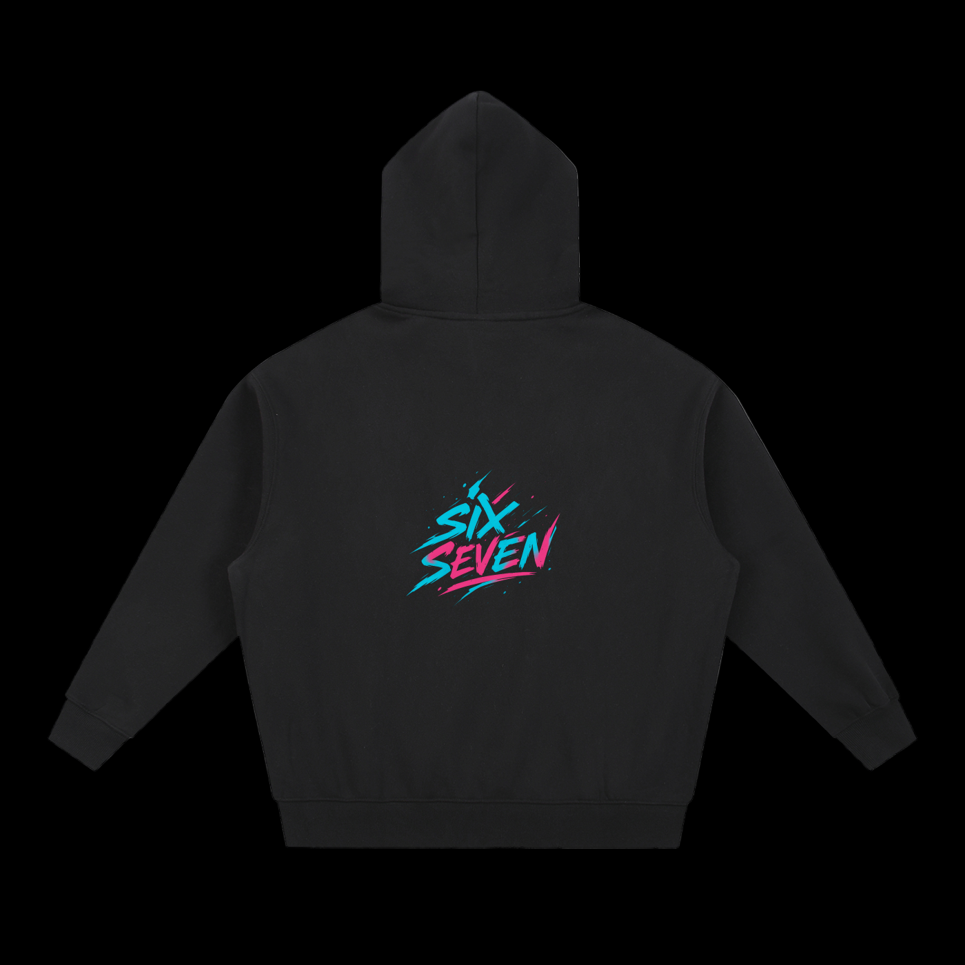 Sixseven Essential Oversized Boxy Fit Fleece Hoodie -67 Matrix