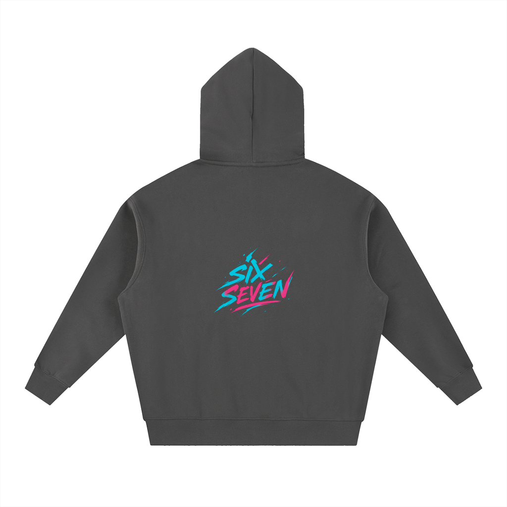 Sixseven Essential Oversized Boxy Fit Fleece Hoodie -67 Matrix