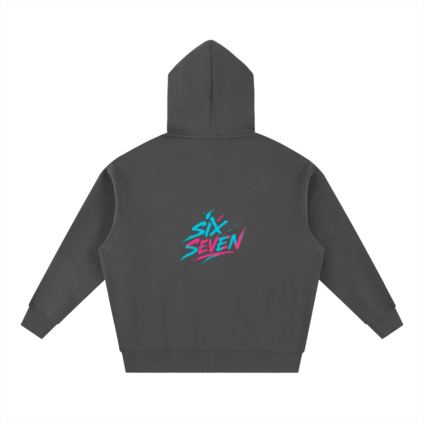 Sixseven Essential Oversized Boxy Fit Fleece Hoodie -67 Matrix