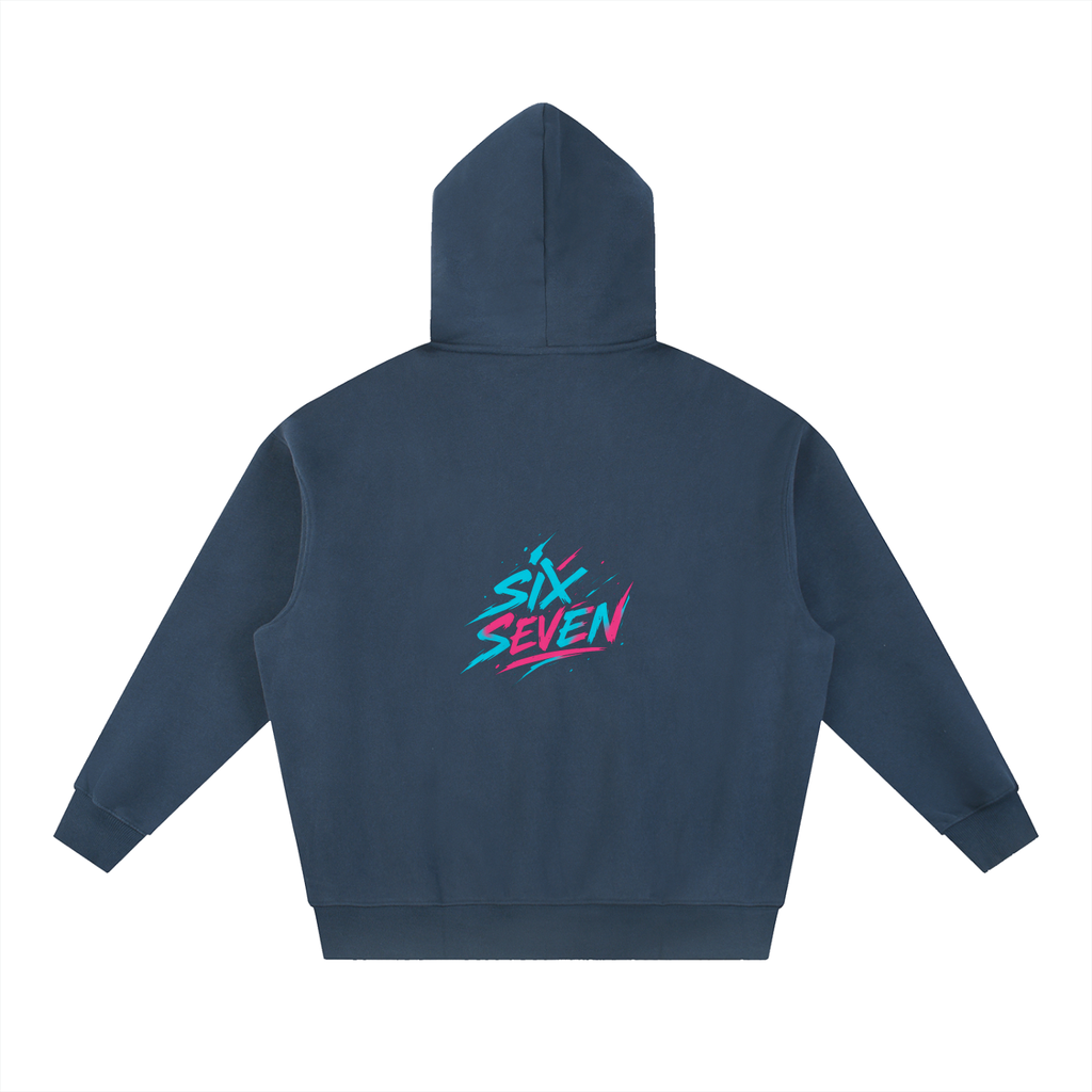Sixseven Essential Oversized Boxy Fit Fleece Hoodie -67 Matrix