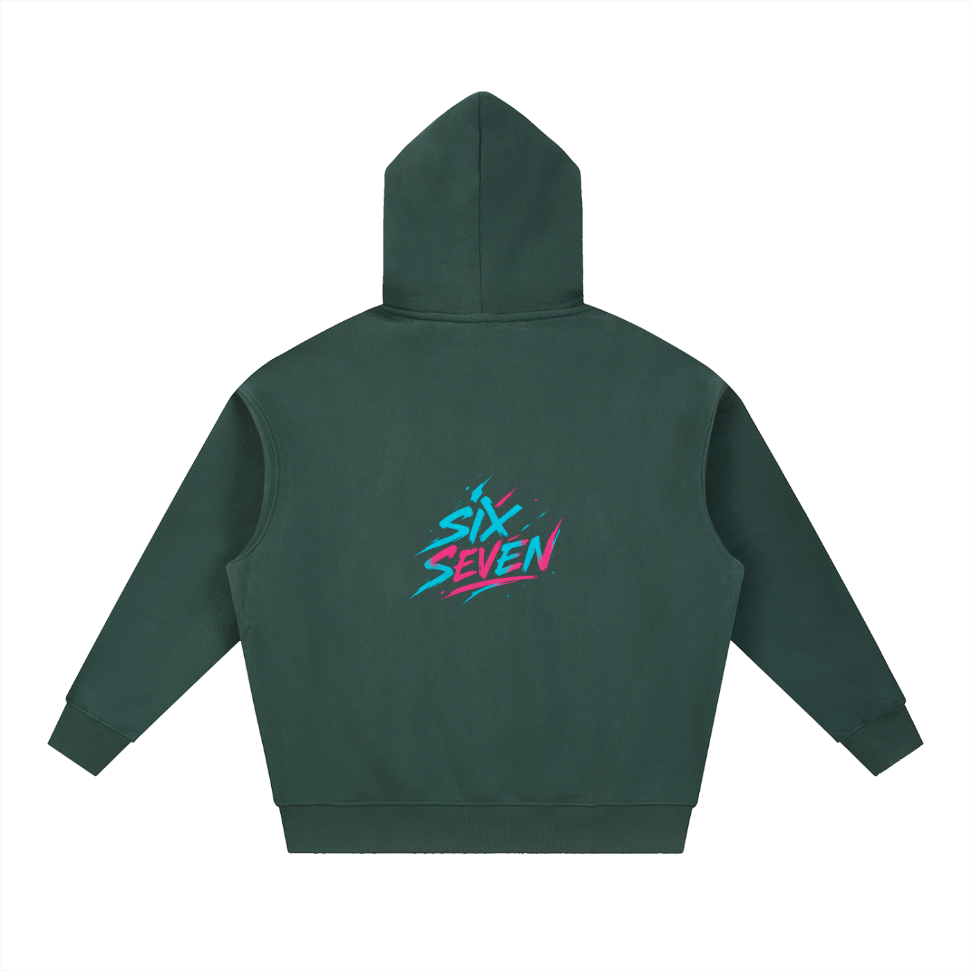 Sixseven Essential Oversized Boxy Fit Fleece Hoodie -67 Matrix