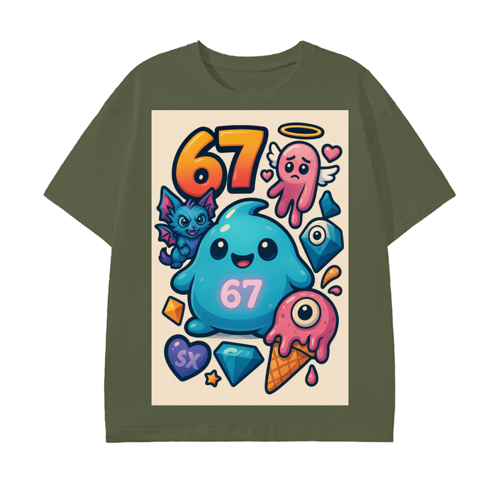 SixSeven Essential Tee – [Cartoon Shock 67]