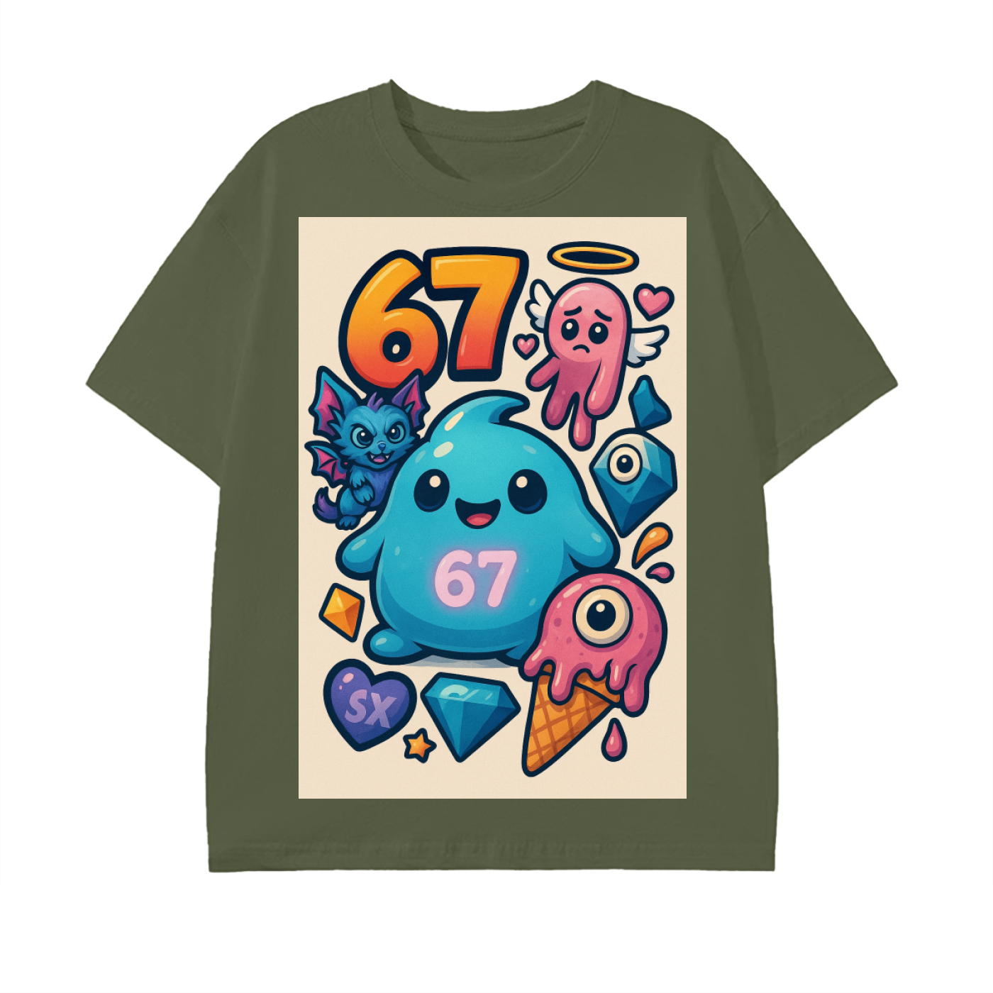 SixSeven Essential Tee – [Cartoon Shock 67]