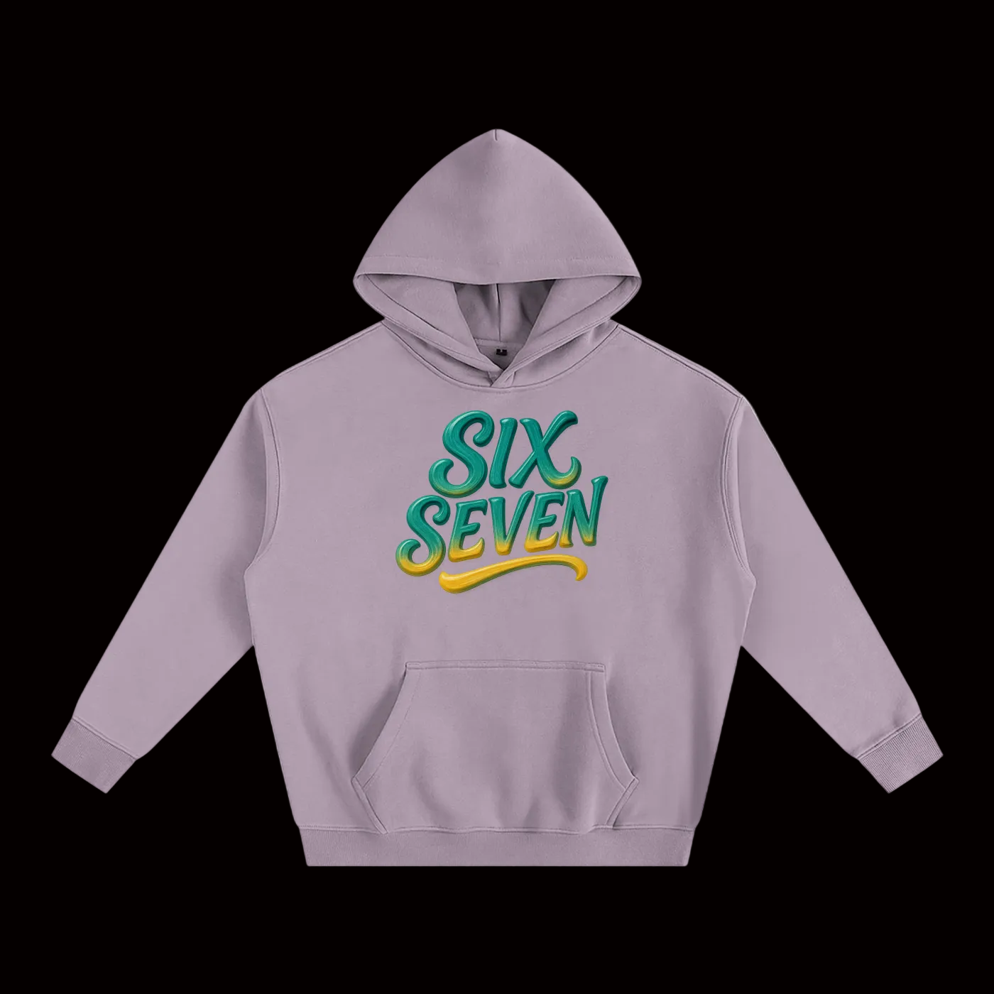 SixSeven Oversized Fleece Hoodie – Heritage Script Gold Teal]