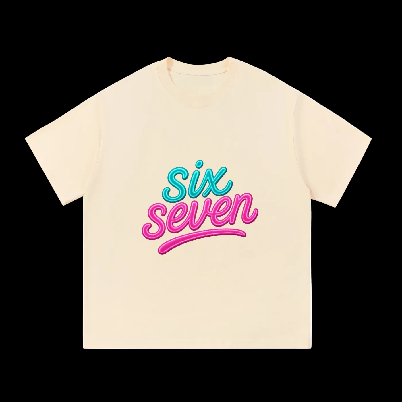 SixSeven Essential Tee – [Minimal Neon Script]