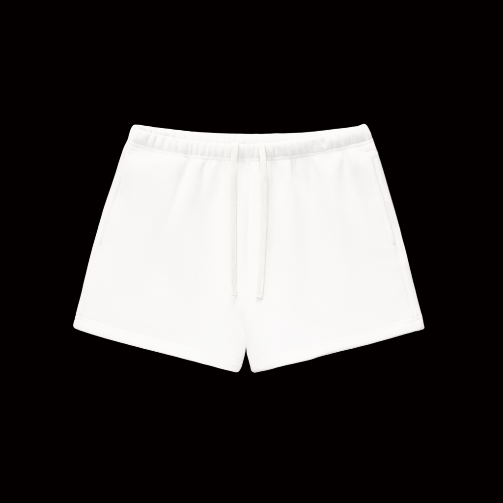 White shorts on a white background