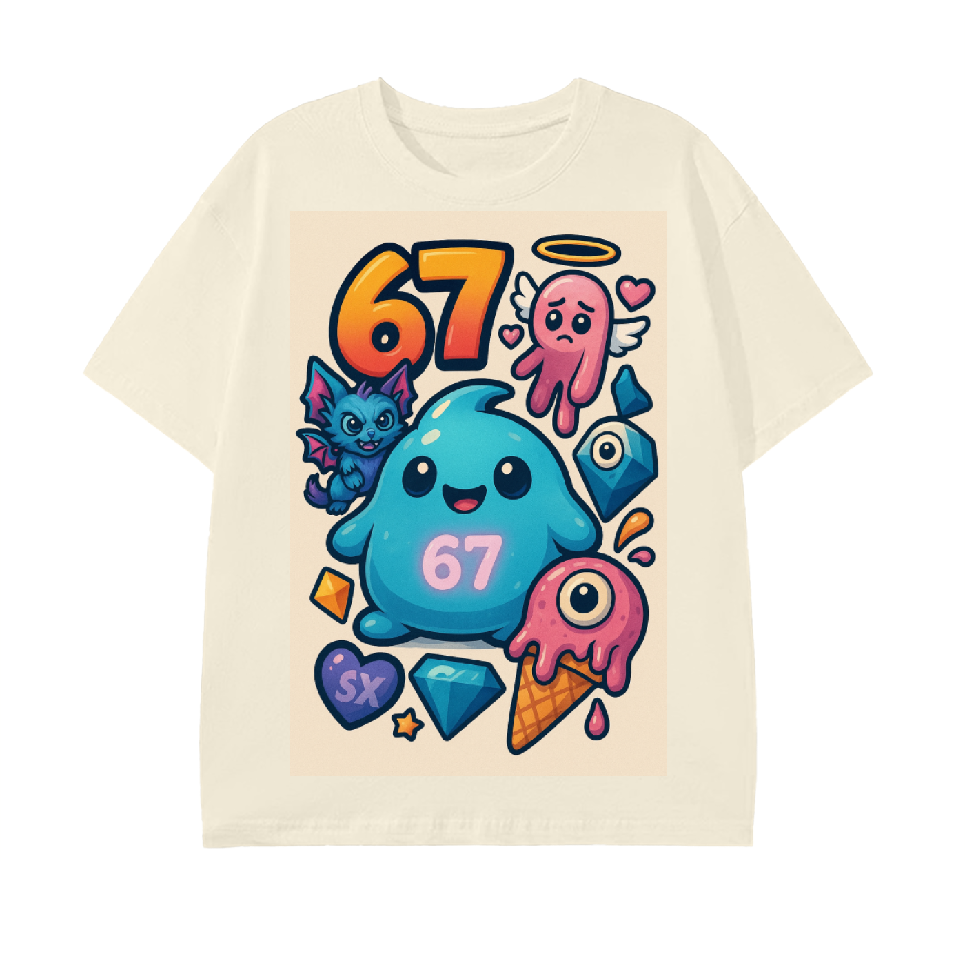 SixSeven Essential Tee – [Cartoon Shock 67]