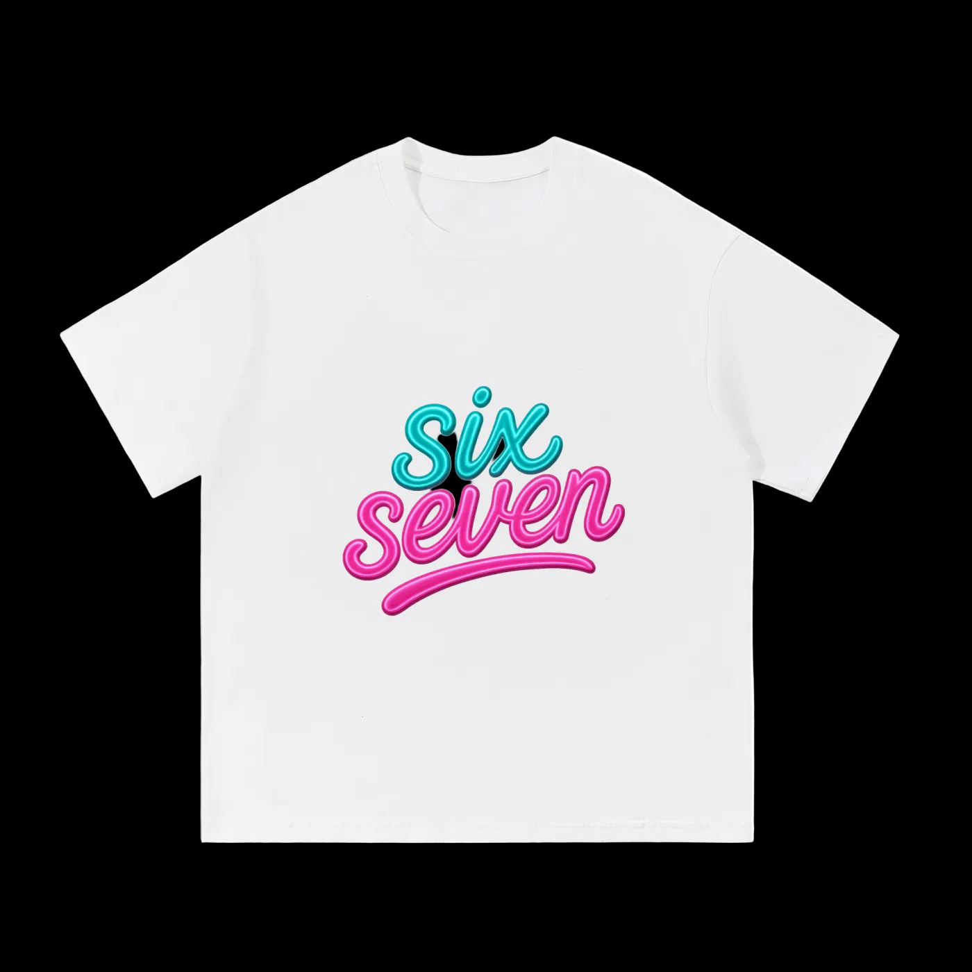 SixSeven Essential Tee – [Minimal Neon Script]