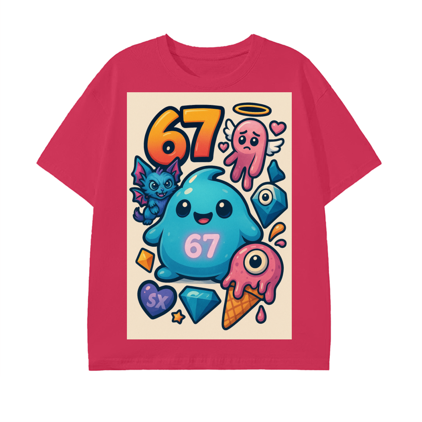 SixSeven Essential Tee – [Cartoon Shock 67]