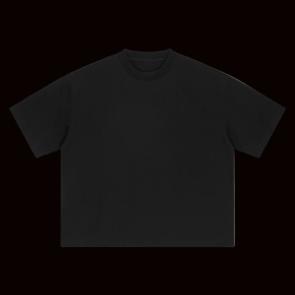 Black t-shirt on a white background