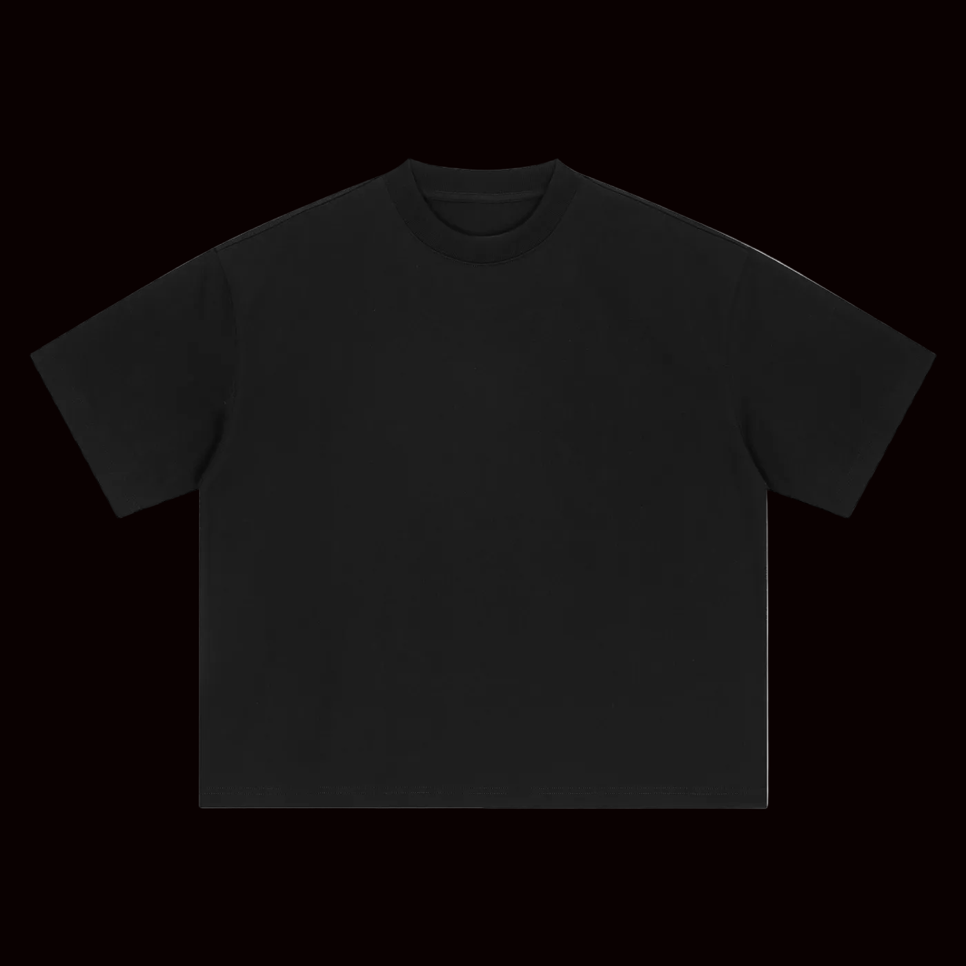 Black t-shirt on a white background