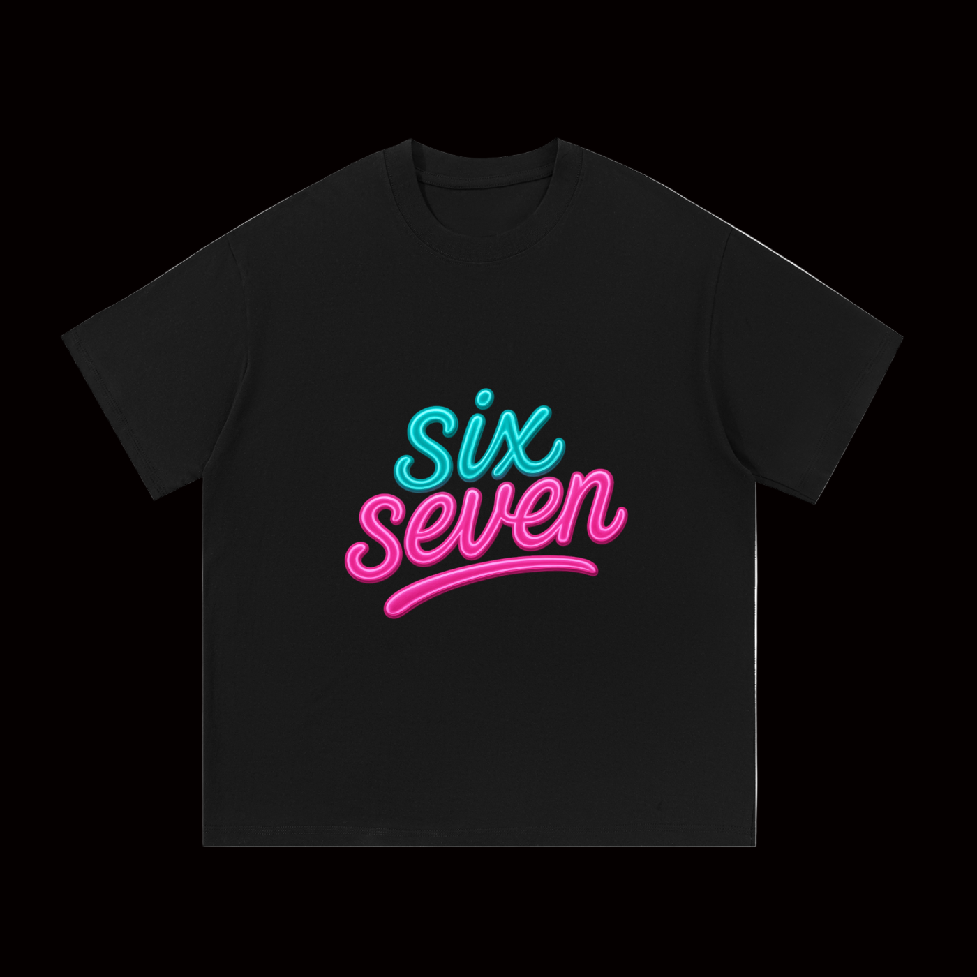 SixSeven Essential Tee – [Minimal Neon Script]