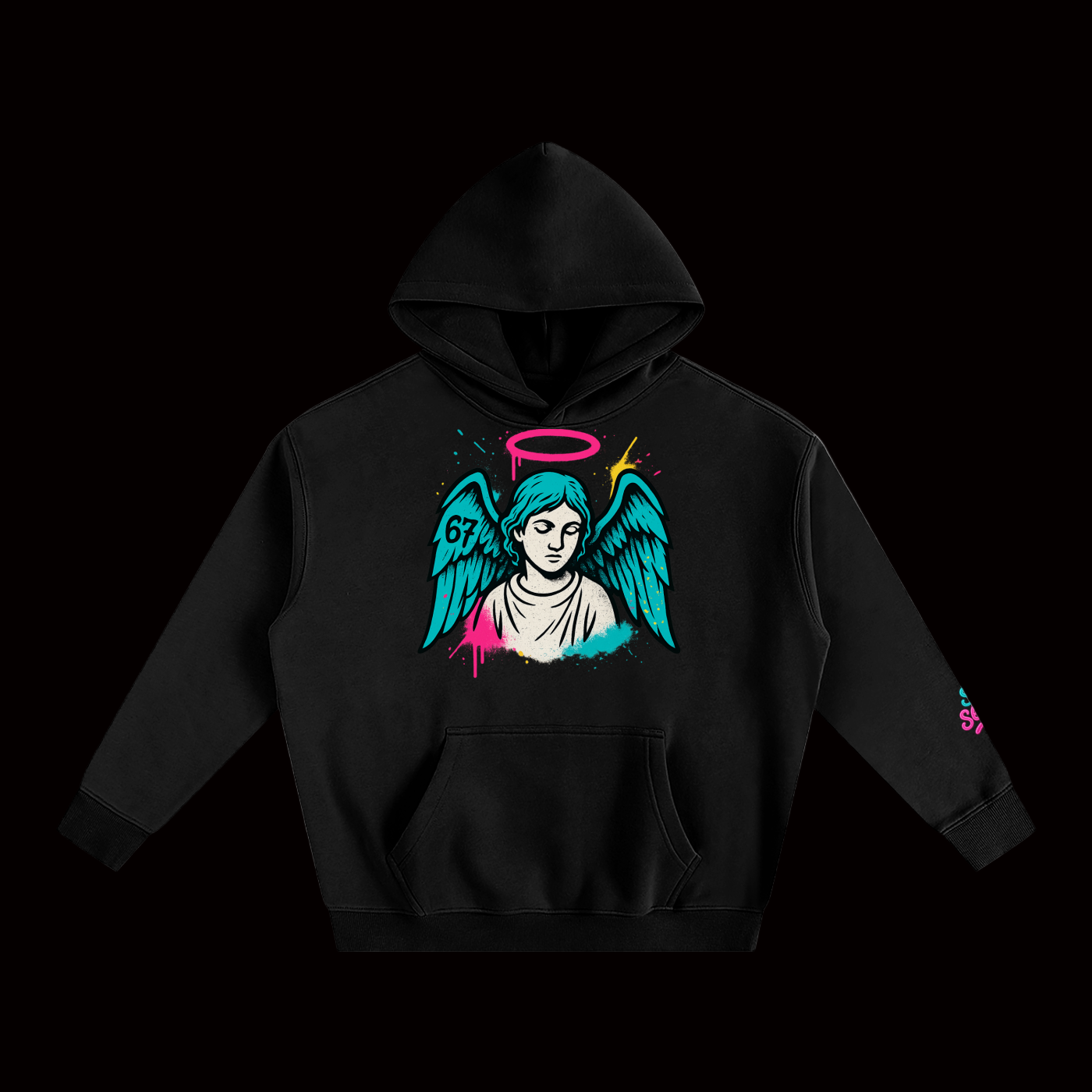 SixSeven Oversized Fleece Hoodie – [Fallen Angel]
