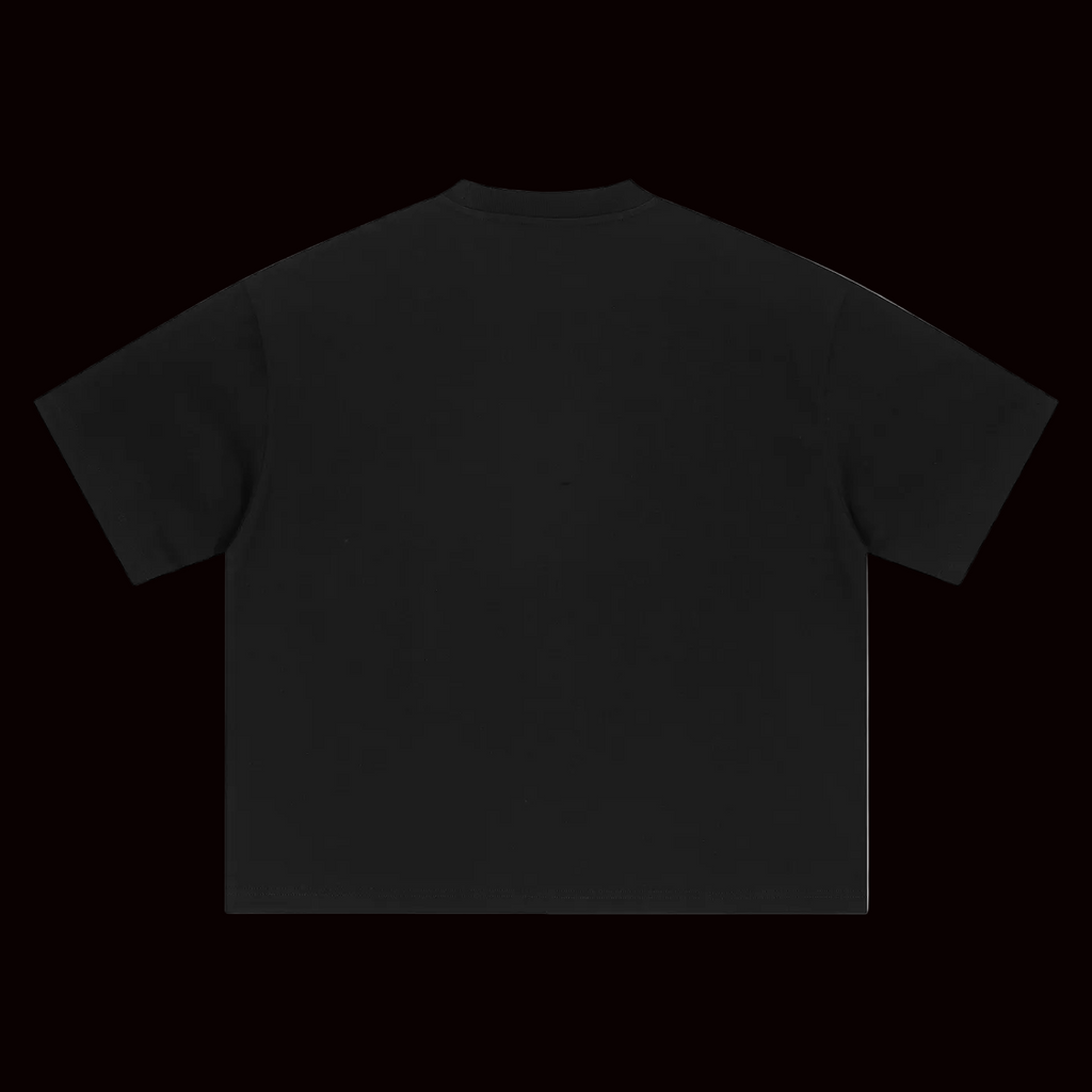 Black t-shirt on a white background