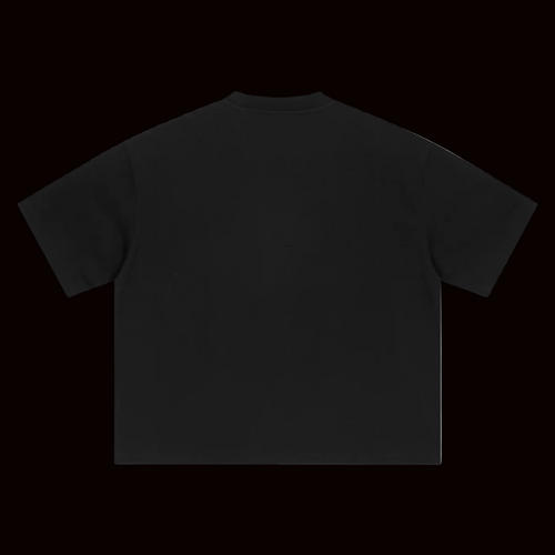 Black t-shirt on a white background