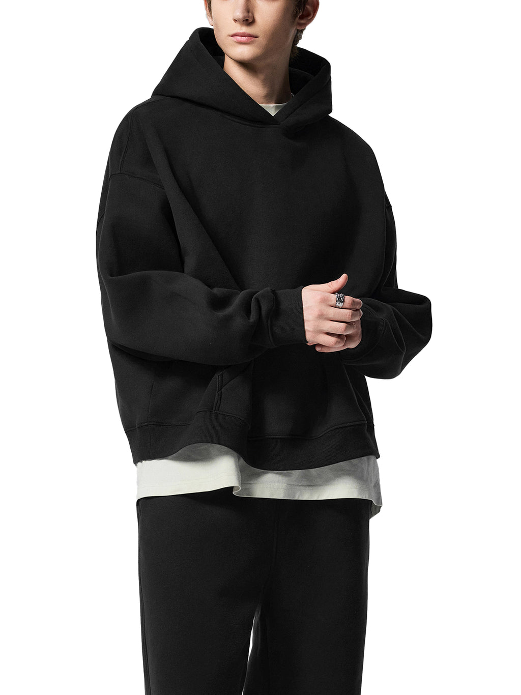 Sixseven Basics Essential Oversized Boxy Fit Fleece Hoodie